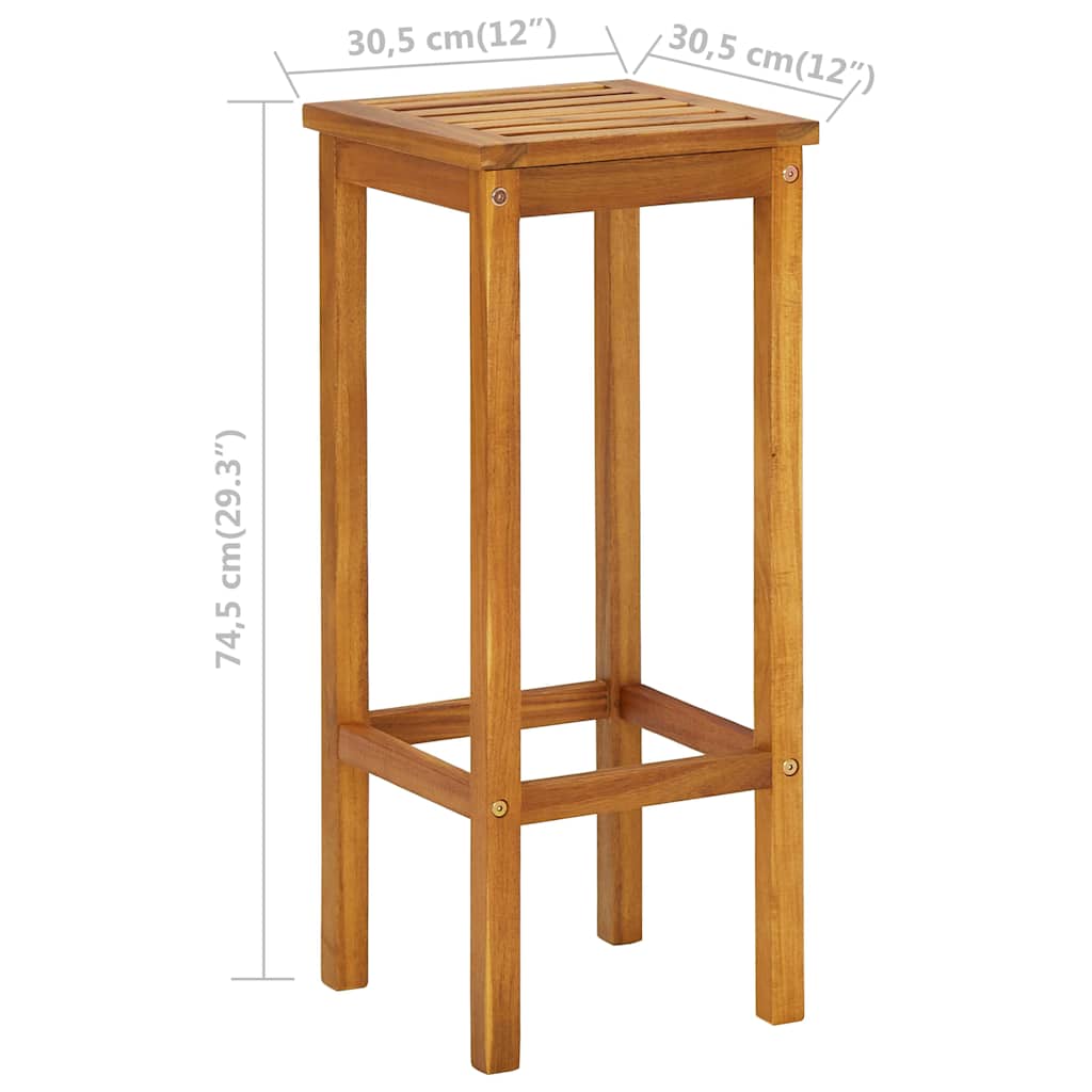 310254 vidaXL 3 Piece Balcony Bar Set Solid Acacia Wood