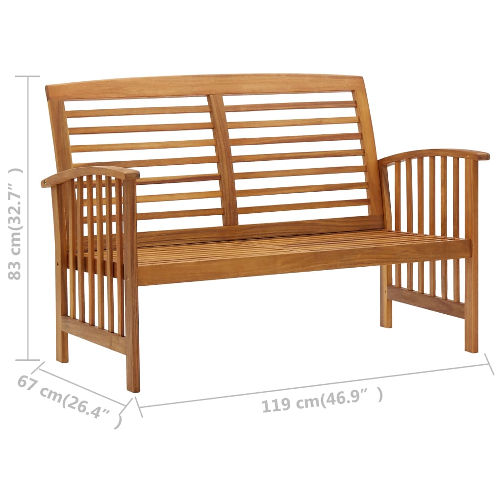 310259 vidaXL Garden Bench 119 cm Solid Acacia Wood