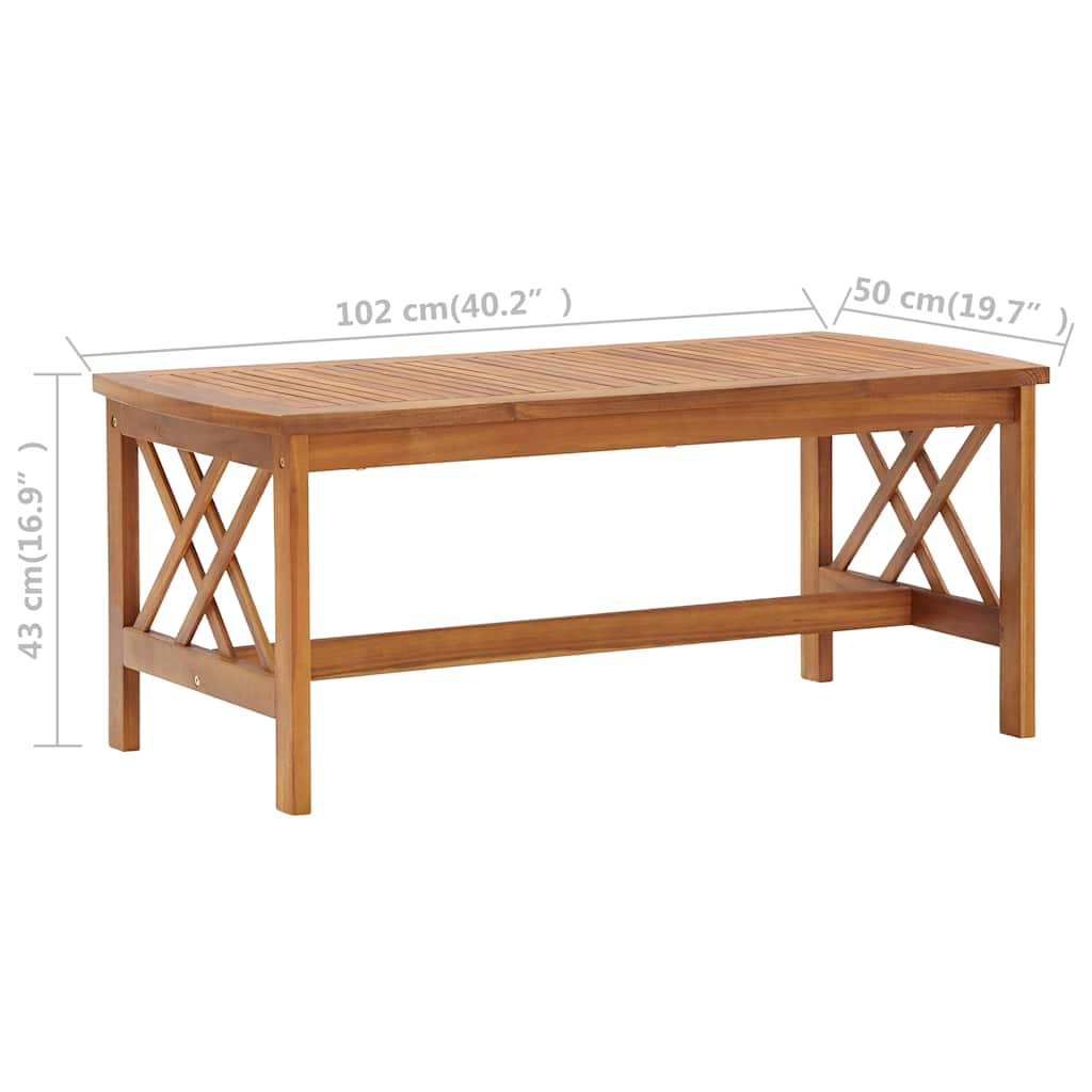 310265 vidaXL Coffee Table 102x50x43 cm Solid Acacia Wood