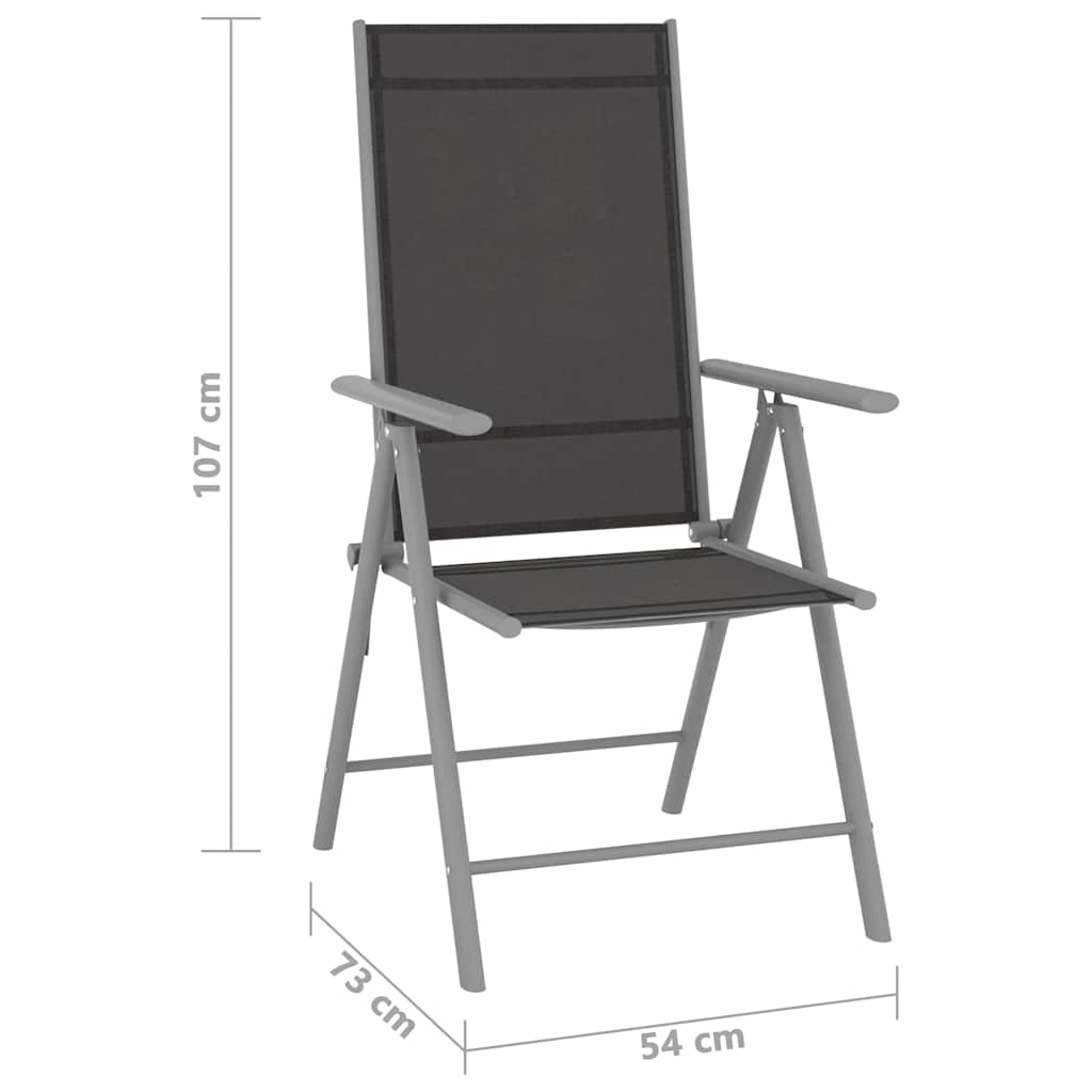 Folding Chairs 6 pcs Textilene Black