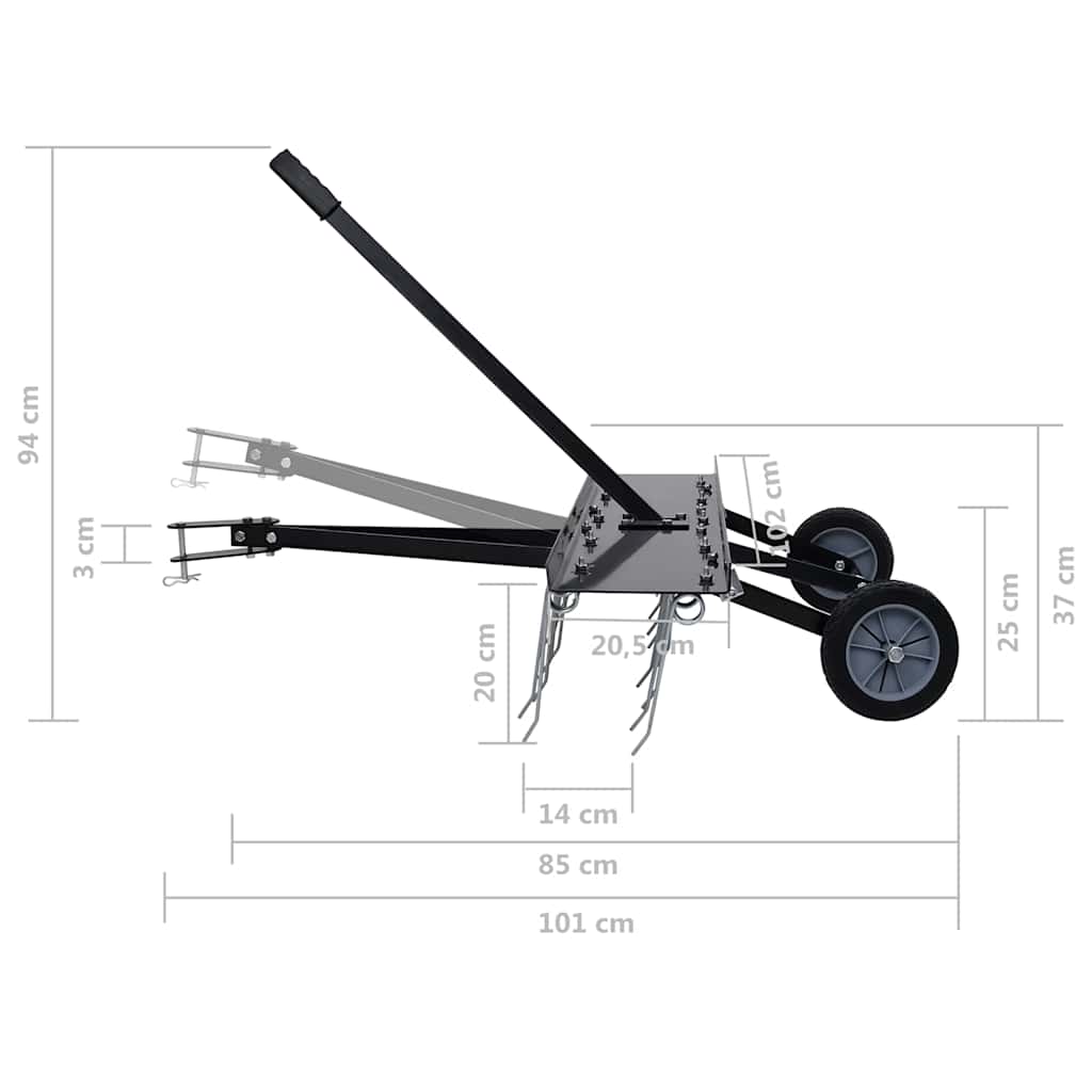 147891 vidaXL Scarifier for Ride-on Mower 100 cm