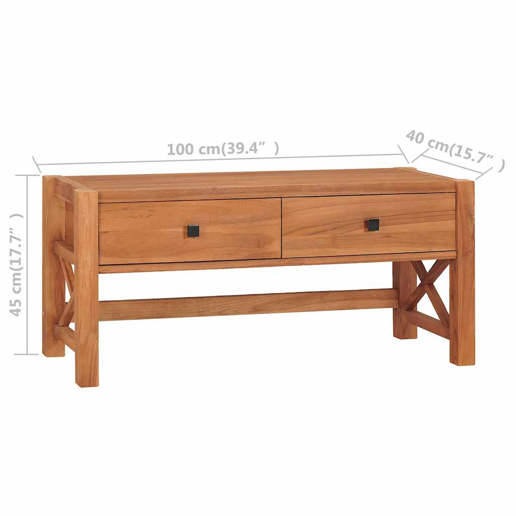 325266 vidaXL TV Cabinet 100x40x45 cm Teak Wood