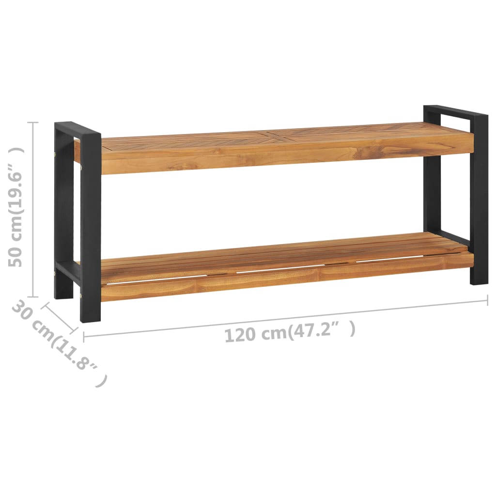 325274 vidaXL Bench 120 cm Solid Teak Wood
