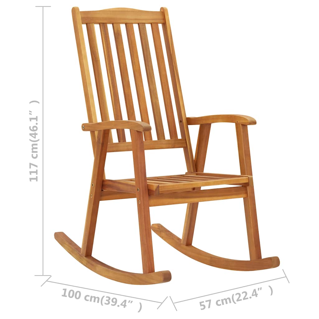 311844 vidaXL Rocking Chair Solid Acacia Wood