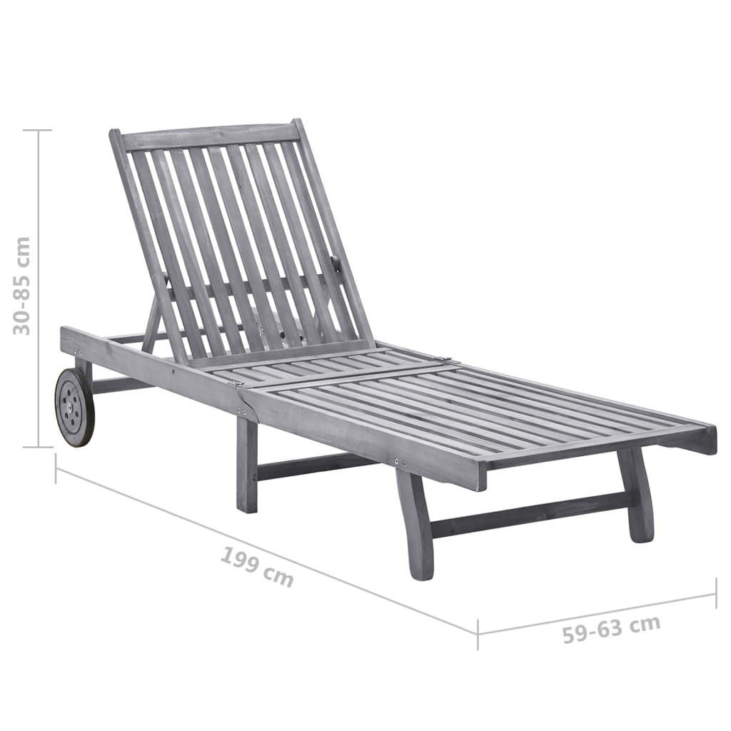 311872 vidaXL Sun Lounger Solid Acacia Wood