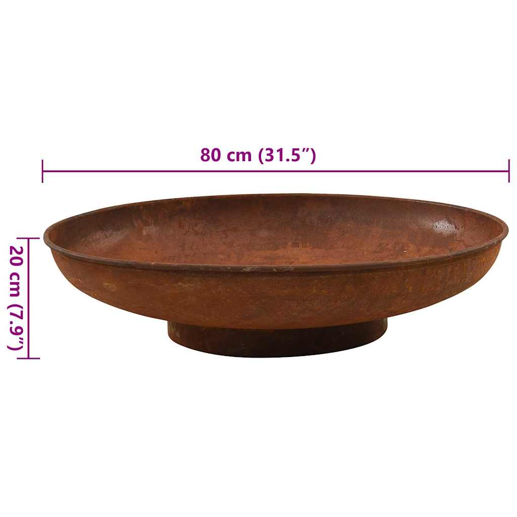 313345 vidaXL Fire Pit 80 cm Steel
