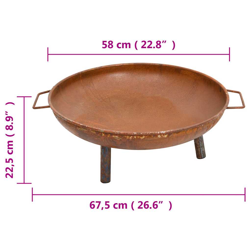 Fire Pit 67,5x58x22,5 cm Steel