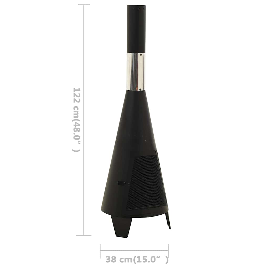 313355 vidaXL Garden Stove with Poker 38x38x122 cm Steel