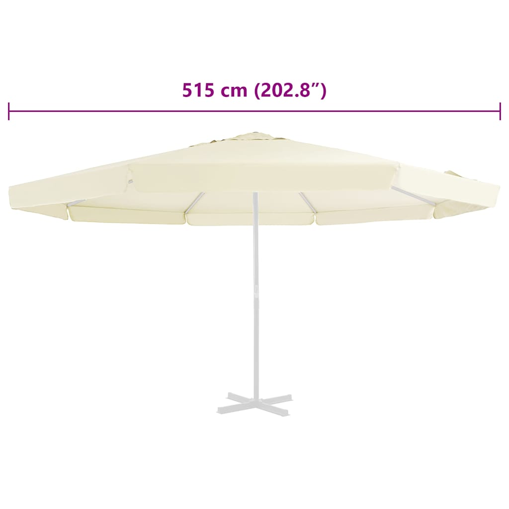 312538 vidaXL Replacement Fabric for Outdoor Parasol Sand 515 cm