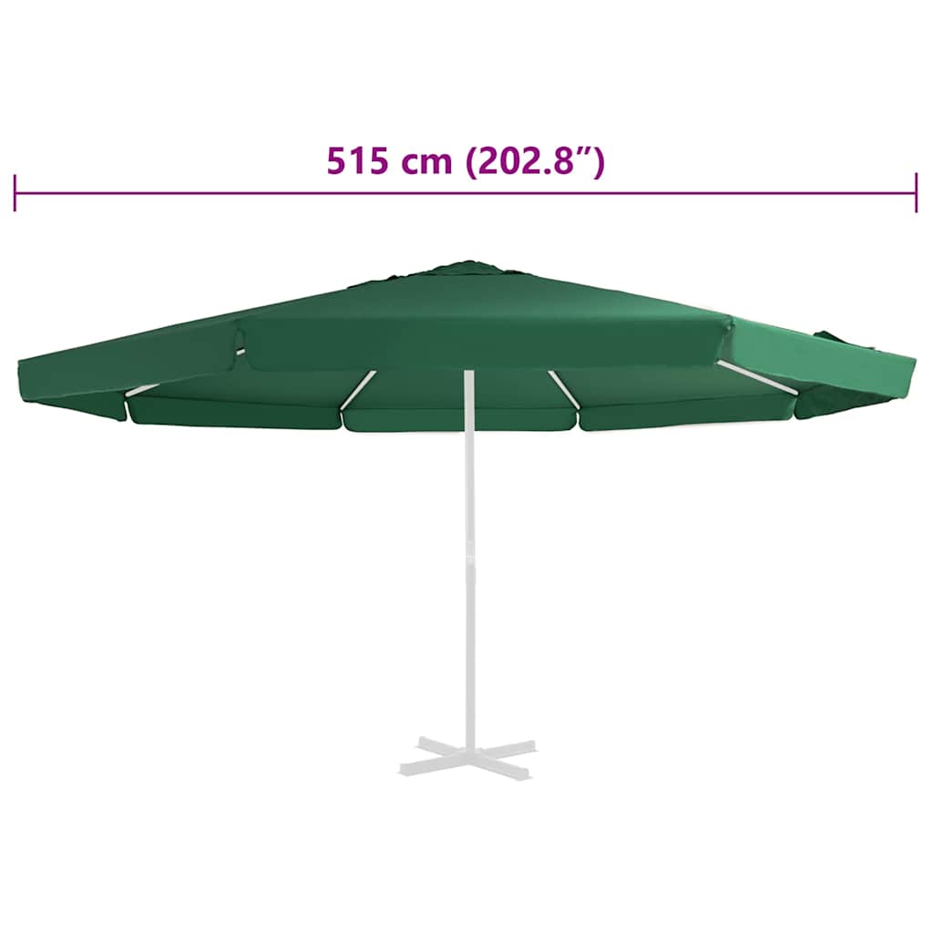 312539 vidaXL Replacement Fabric for Outdoor Parasol Green 515 cm