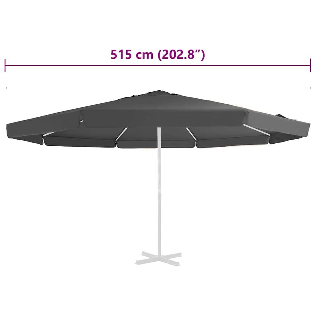 312540 vidaXL Replacement Fabric for Outdoor Parasol Anthracite 515 cm