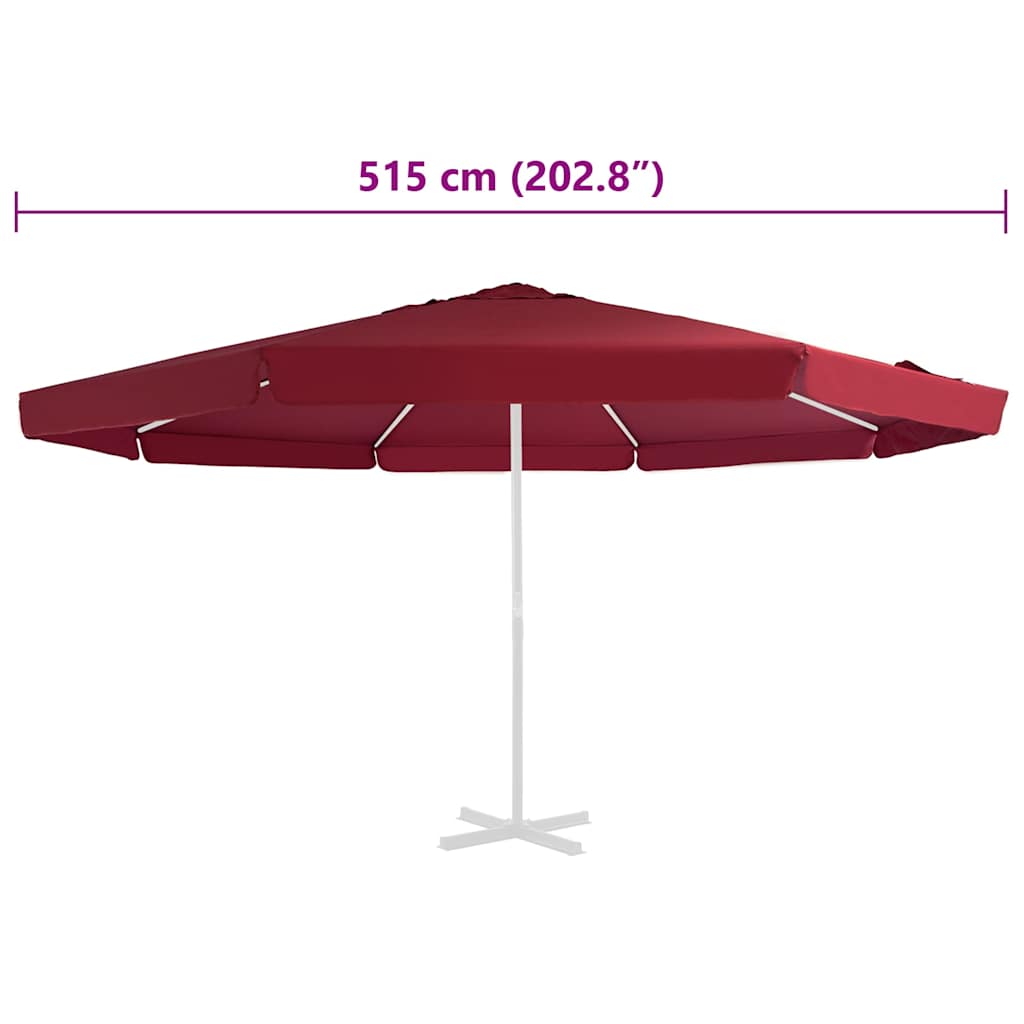 312542 vidaXL Replacement Fabric for Outdoor Parasol Bordeaux Red 515 cm