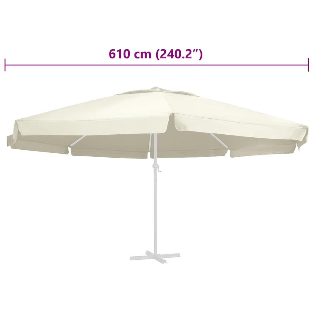 312546 vidaXL Replacement Fabric for Outdoor Parasol Sand 610 cm