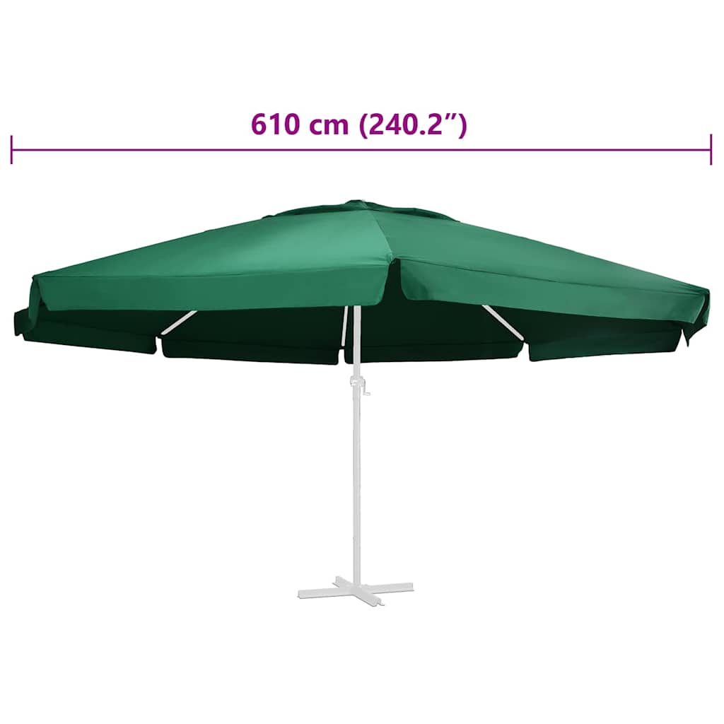 312547 vidaXL Replacement Fabric for Outdoor Parasol Green 610 cm