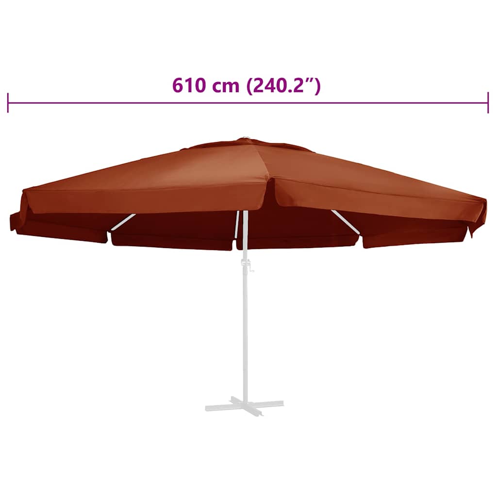 312551 vidaXL Replacement Fabric for Outdoor Parasol Terracotta 610 cm