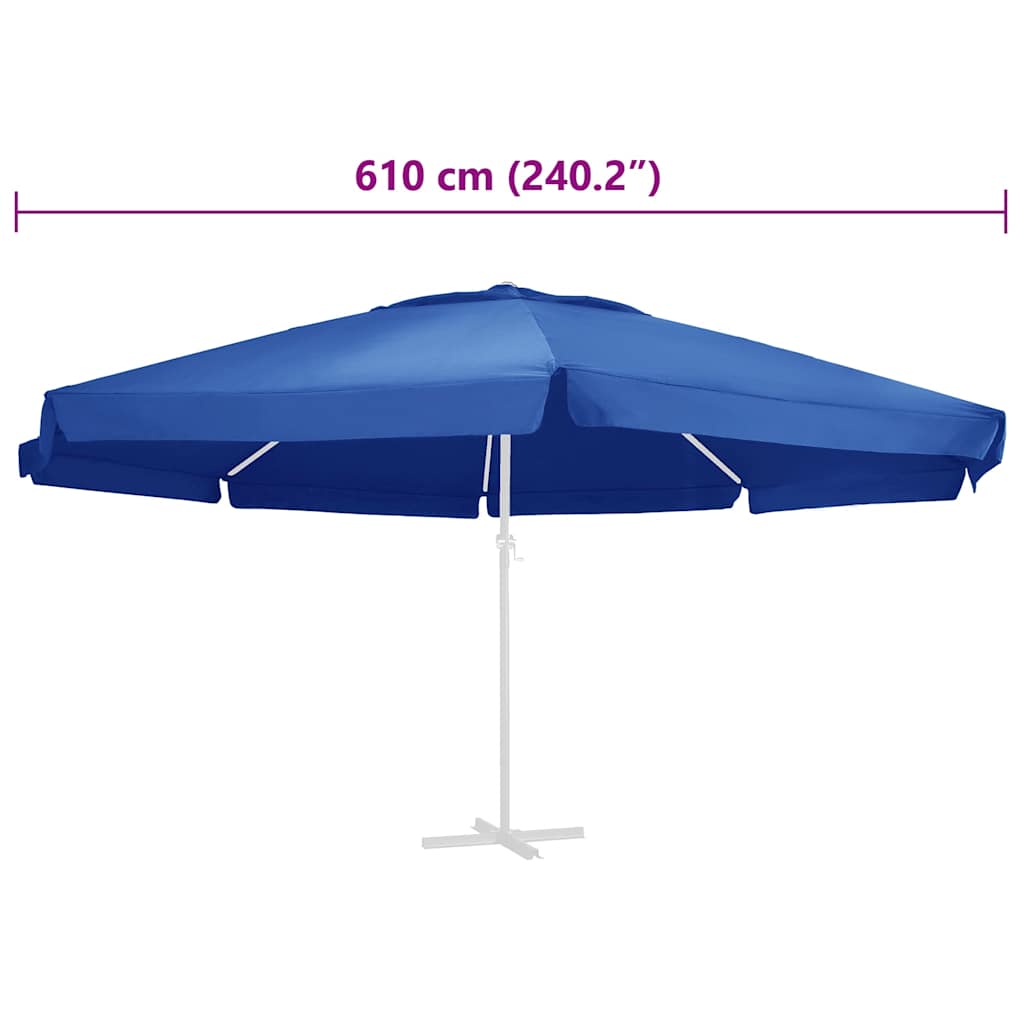 312553 vidaXL Replacement Fabric for Outdoor Parasol Azure Blue 610 cm