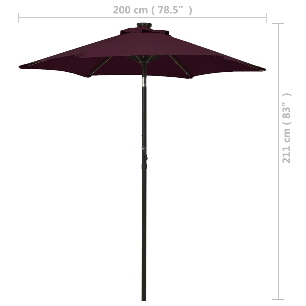 Garden Parasol | Bordeaux red and dark grey