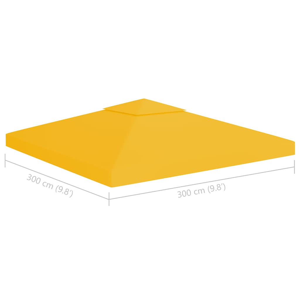 312073 vidaXL 2-Tier Gazebo Top Cover 310 g/m² 3x3 m Yellow