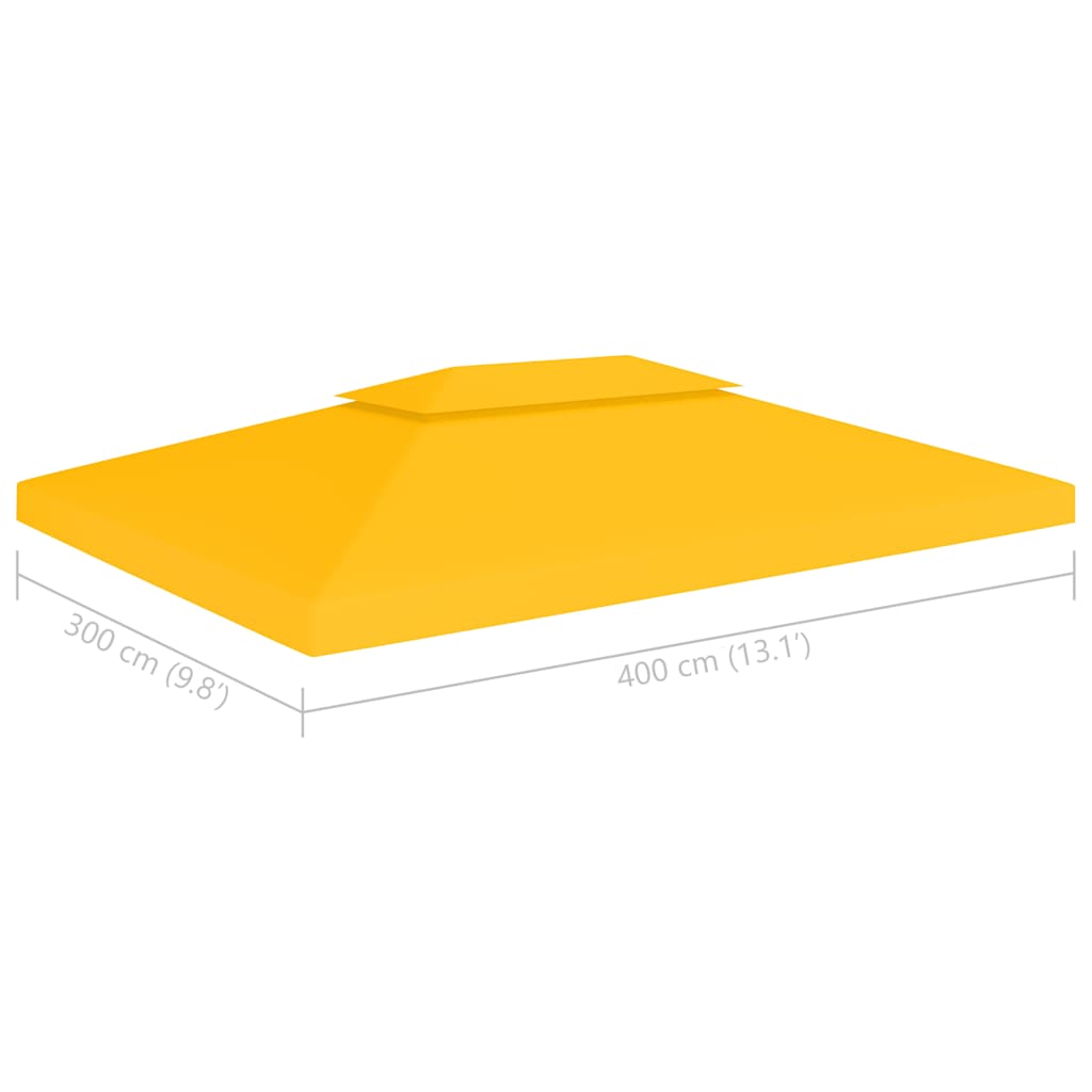 312076 vidaXL 2-Tier Gazebo Top Cover 310 g/m² 4x3 m Yellow