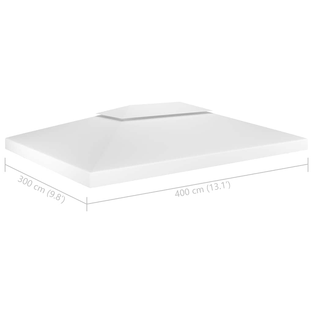 312077 vidaXL 2-Tier Gazebo Top Cover 310 g/m² 4x3 m White
