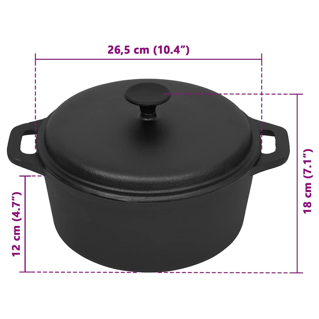 313362 vidaXL Pot Ø26,5 cm Cast Iron