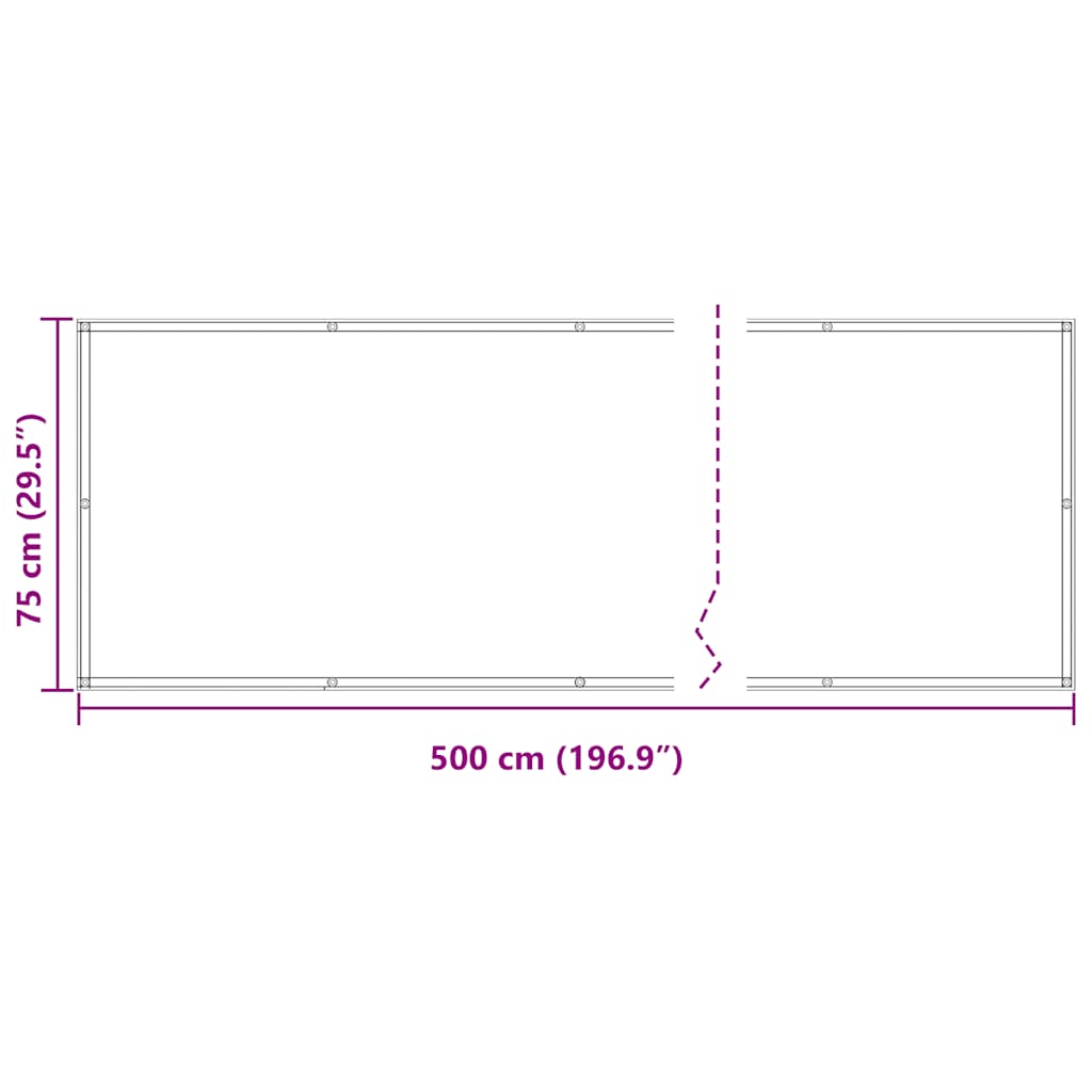 Balcony Screen Anthracite 75x500 cm Oxford Fabric