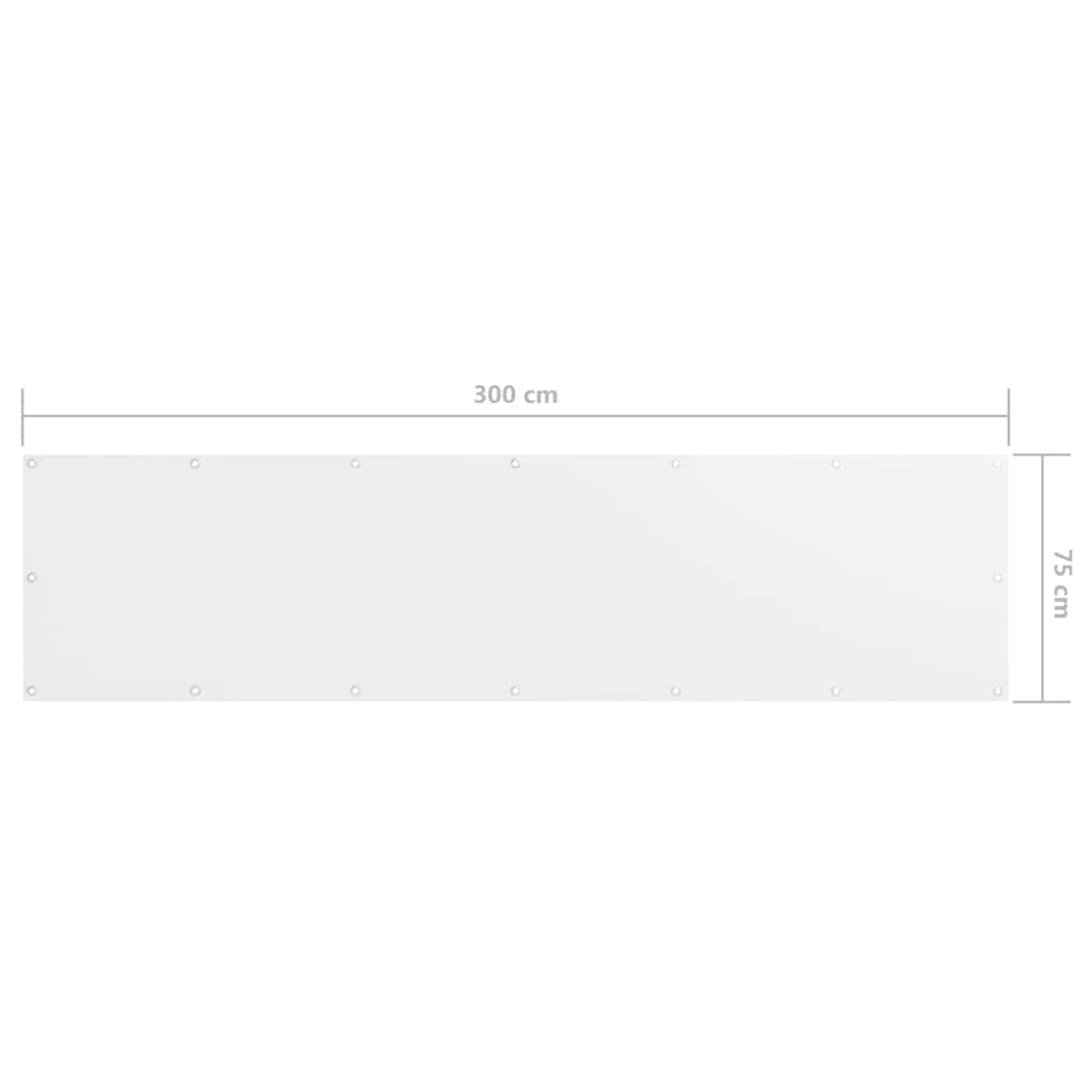 Balcony Screen White 75x300 cm Oxford Fabric