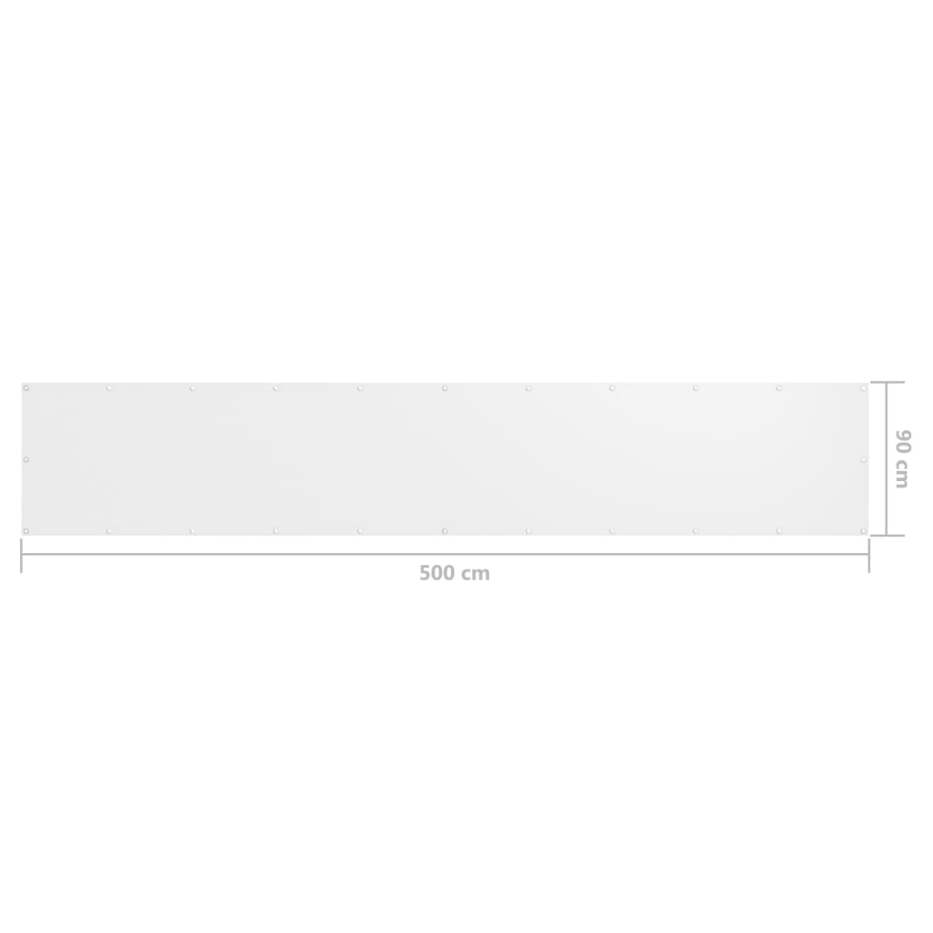 134894 vidaXL Balcony Screen White 90x500 cm Oxford Fabric