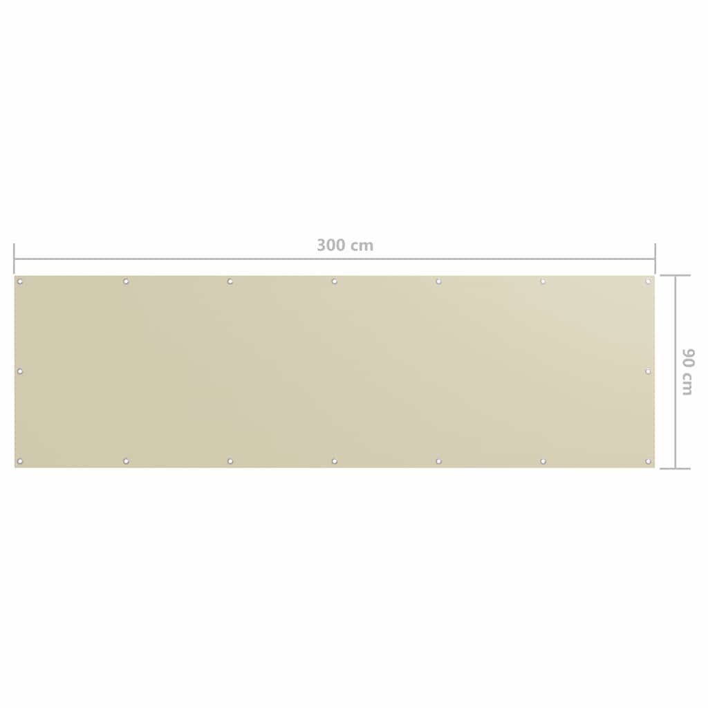 134952 vidaXL Balcony Screen Cream 90x300 cm Oxford Fabric