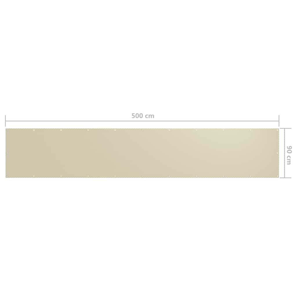 134954 vidaXL Balcony Screen Cream 90x500 cm Oxford Fabric