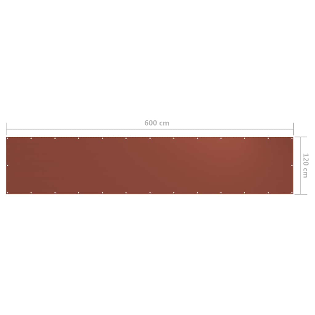 134983 vidaXL Balcony Screen Terracotta 120x600 cm Oxford Fabric