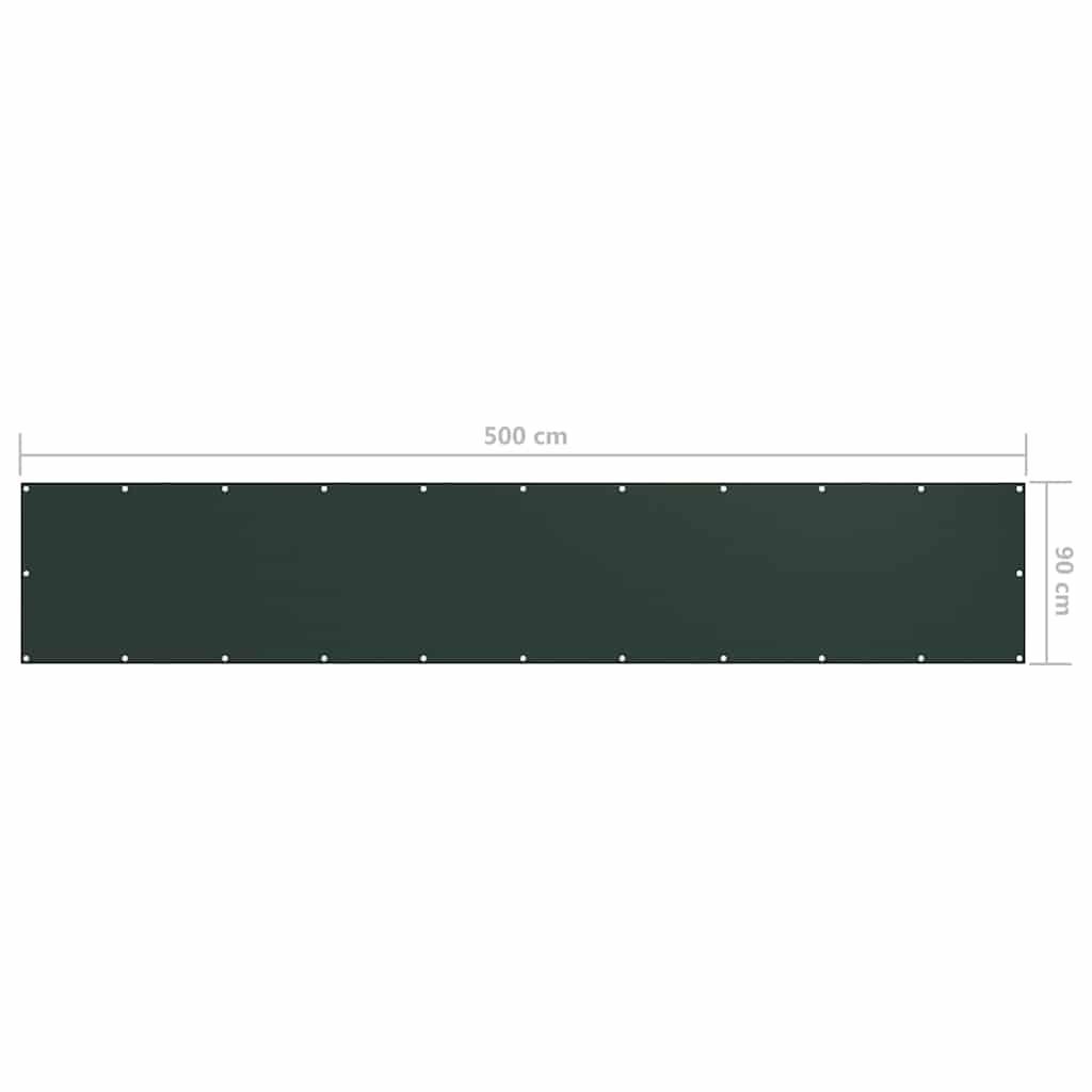 135002 vidaXL Balcony Screen Dark Green 90x500 cm Oxford Fabric