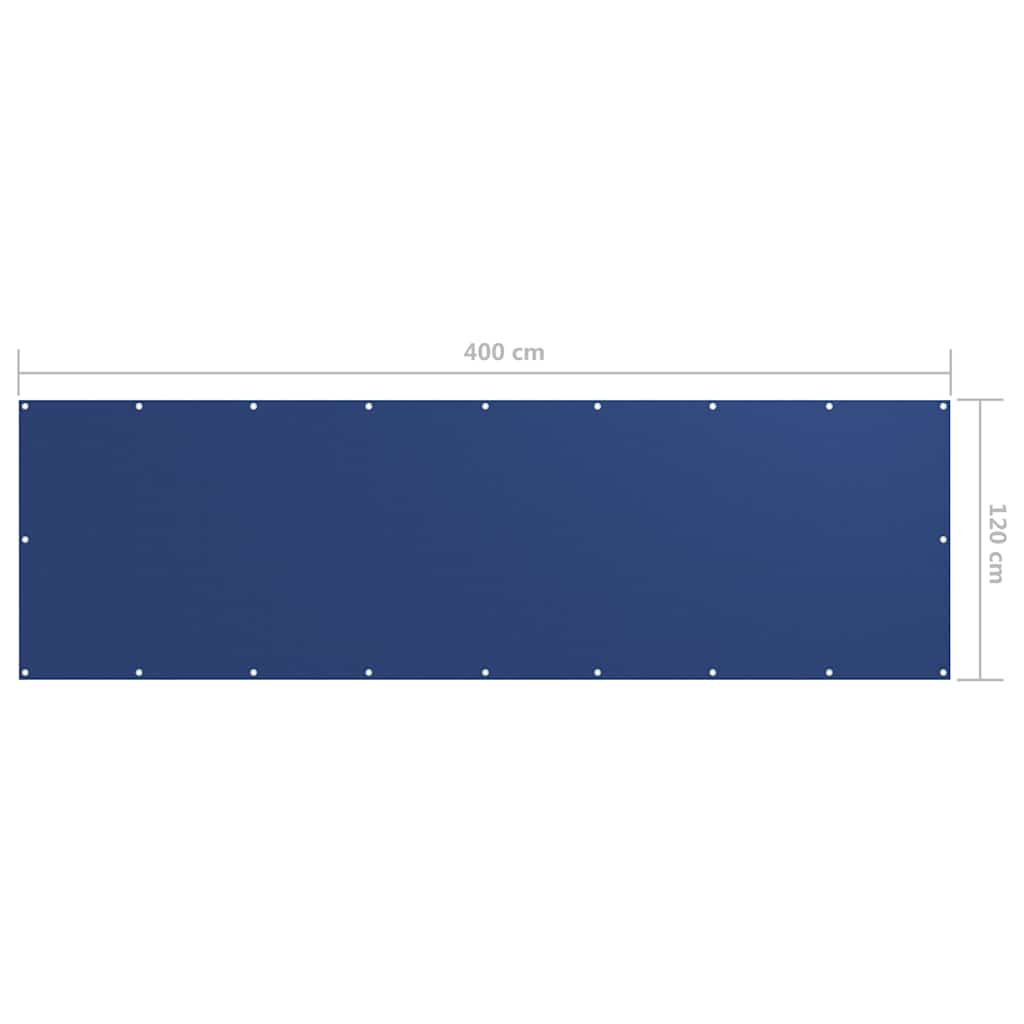135017 vidaXL Balcony Screen Blue 120x400 cm Oxford Fabric