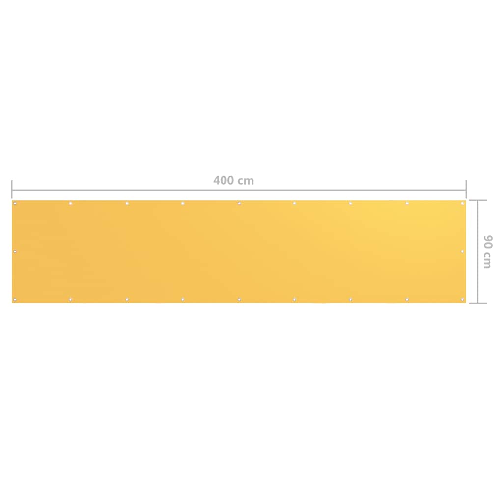 135025 vidaXL Balcony Screen Yellow 90x400 cm Oxford Fabric