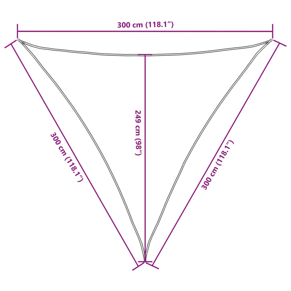 135115 vidaXL Sunshade Sail Oxford Fabric Triangular 3x3x3 m Anthracite