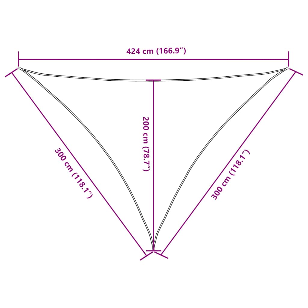 135117 vidaXL Sunshade Sail Oxford Fabric Triangular 3x3x4,24 m Anthracite