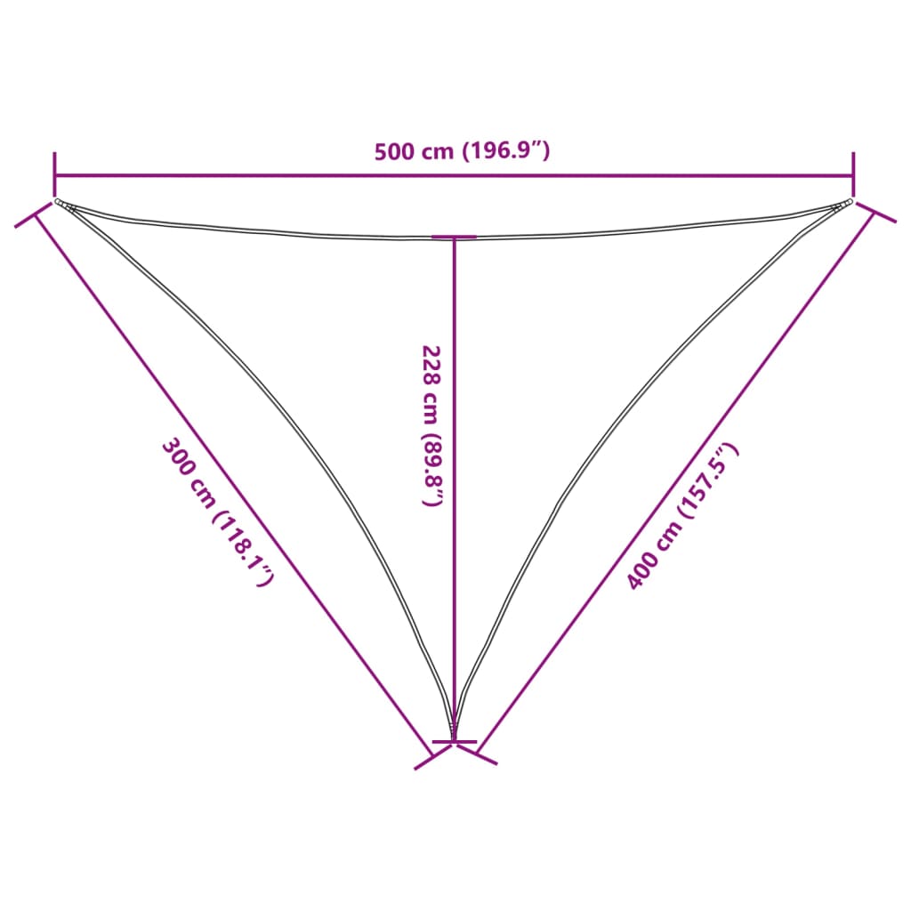 135118 vidaXL Sunshade Sail Oxford Fabric Triangular 3x4x5 m Anthracite