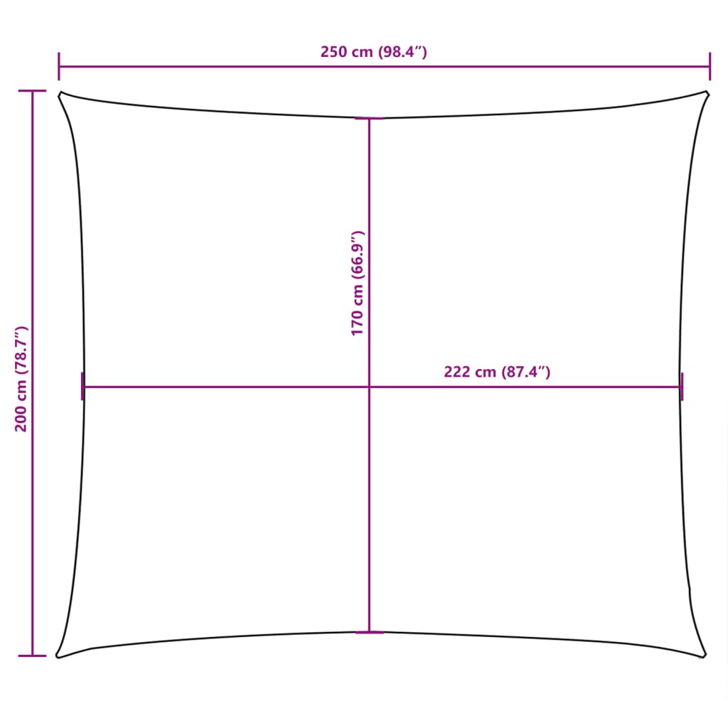 Sunshade Sail Oxford Fabric Rectangular 2x2.5 m Beige