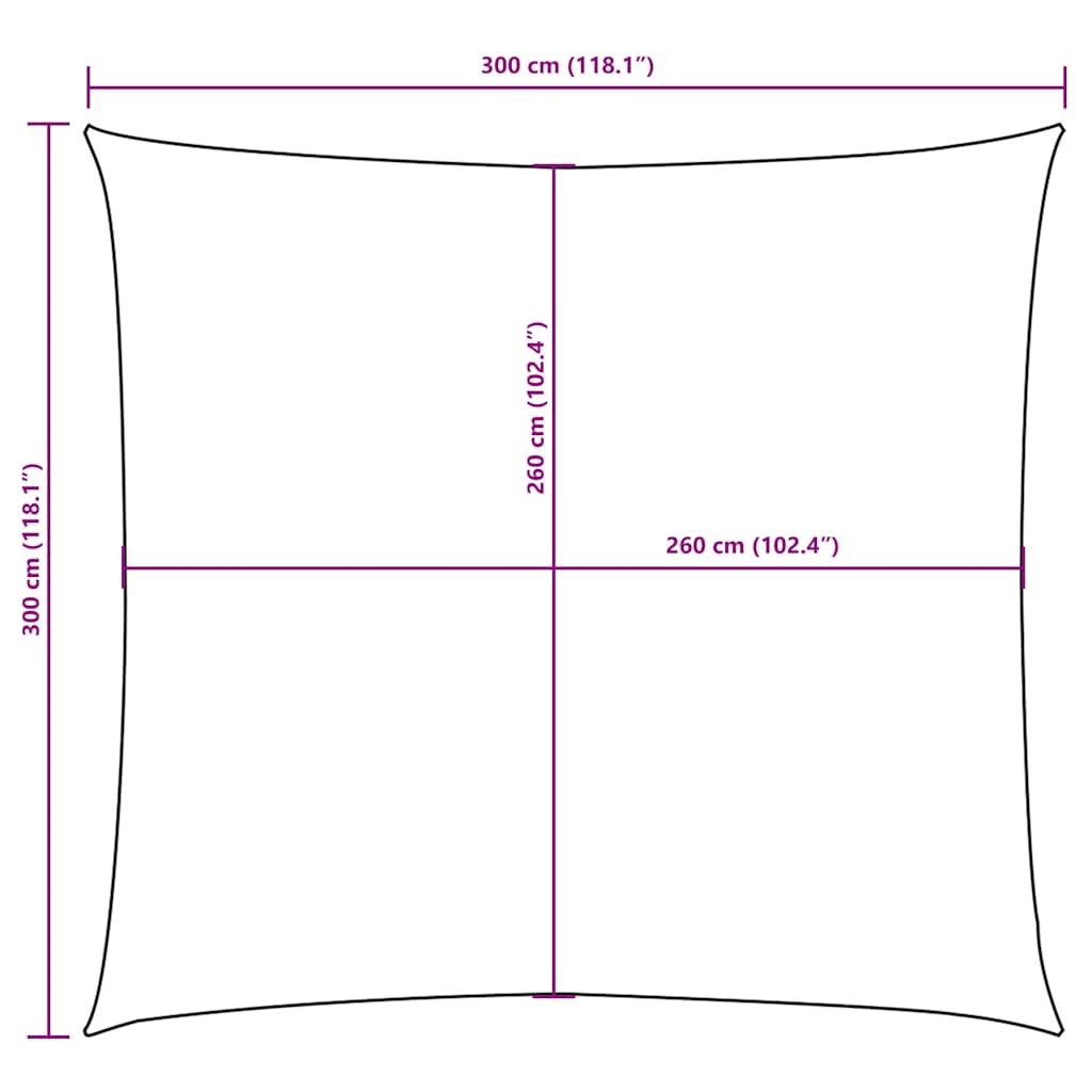 135192 vidaXL Sunshade Sail Oxford Fabric Square 3x3 m Cream