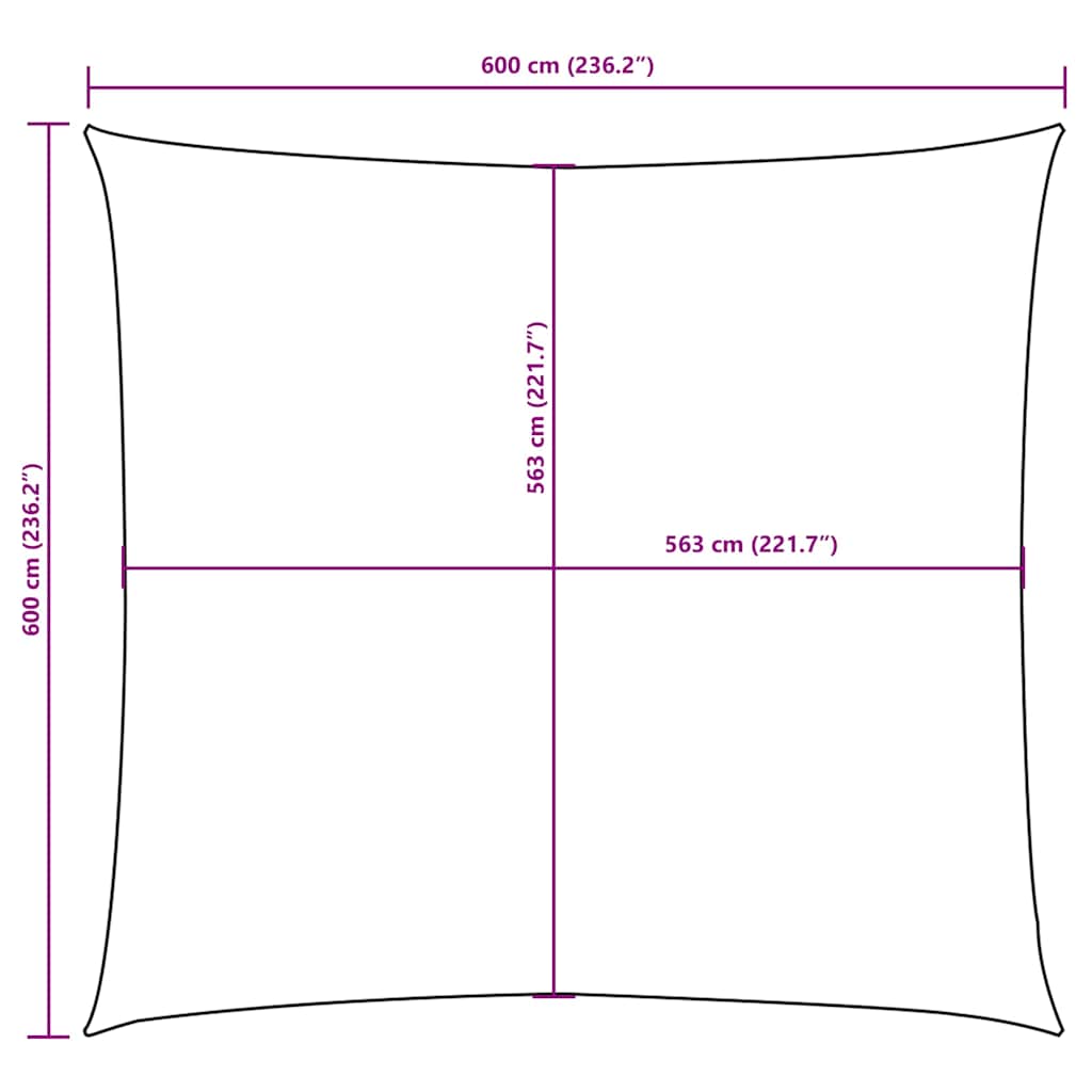 135197 vidaXL Sunshade Sail Oxford Fabric Square 6x6 m Cream