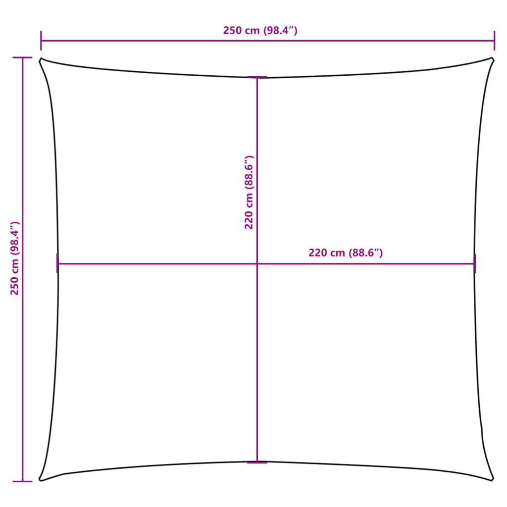 135246 vidaXL Sunshade Sail Oxford Fabric Square 2,5x2,5 m White