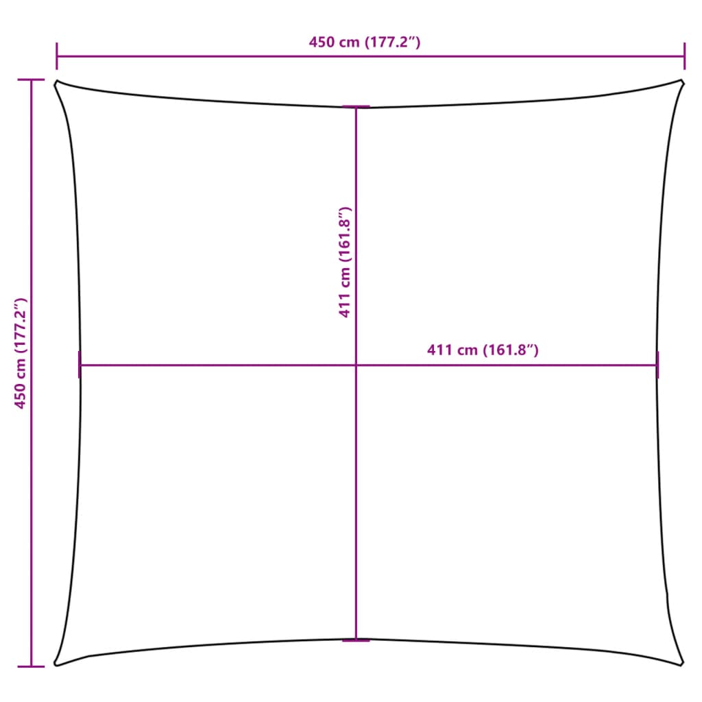 135250 vidaXL Sunshade Sail Oxford Fabric Square 4,5x4,5 m White