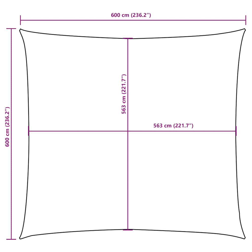 135252 vidaXL Sunshade Sail Oxford Fabric Square 6x6 m White