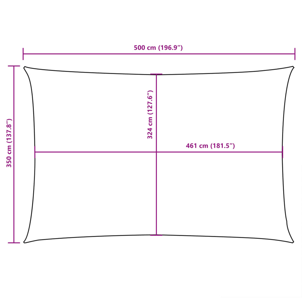 135270 vidaXL Sunshade Sail Oxford Fabric Rectangular 3,5x5 m White