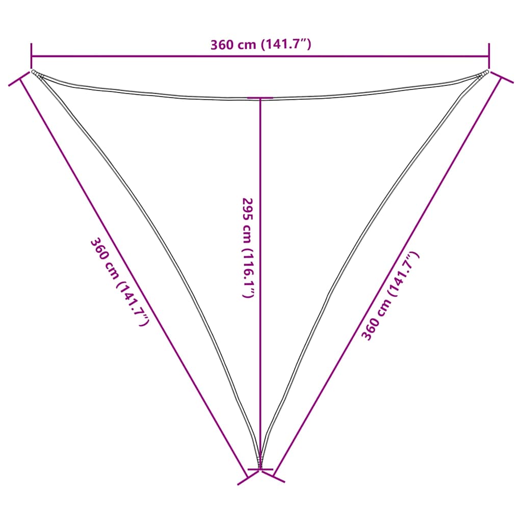 135281 vidaXL Sunshade Sail Oxford Fabric Triangular 3,6x3,6x3,6 m White