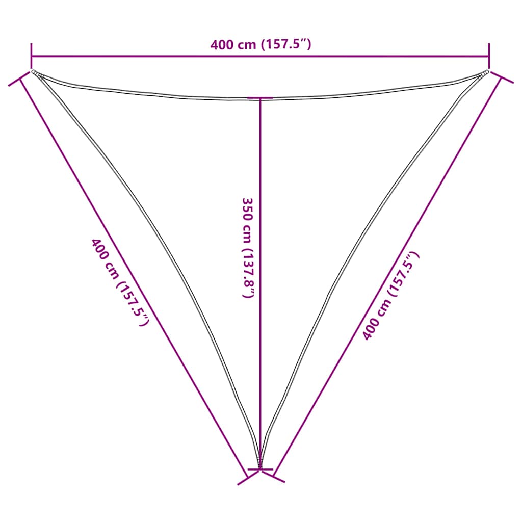 135286 vidaXL Sunshade Sail Oxford Fabric Triangular 4x4x4 m White