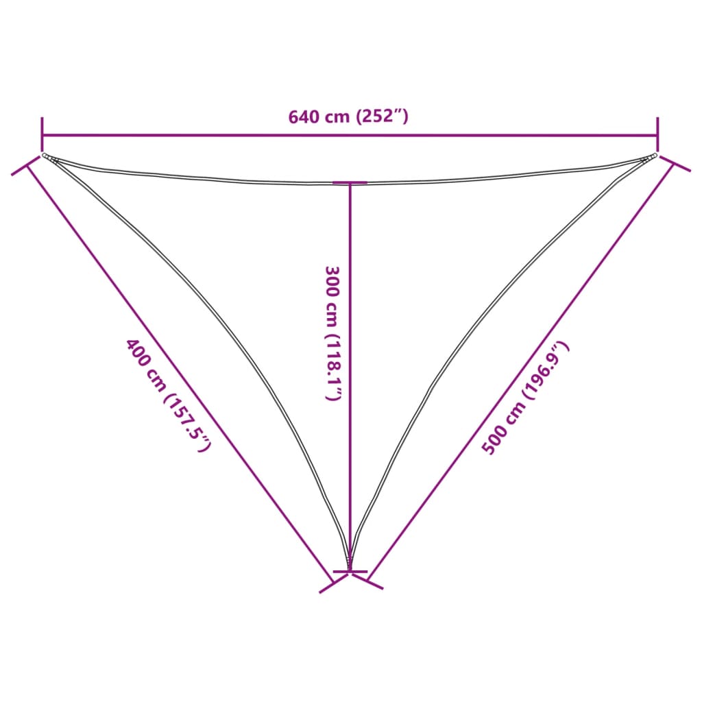135294 vidaXL Sunshade Sail Oxford Fabric Triangular 4x5x6,4 m White