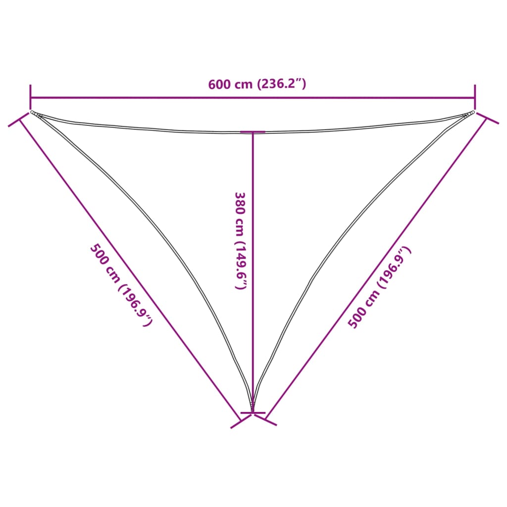 Sunshade Sail Oxford Fabric Triangular 5x5x6 m Terracotta