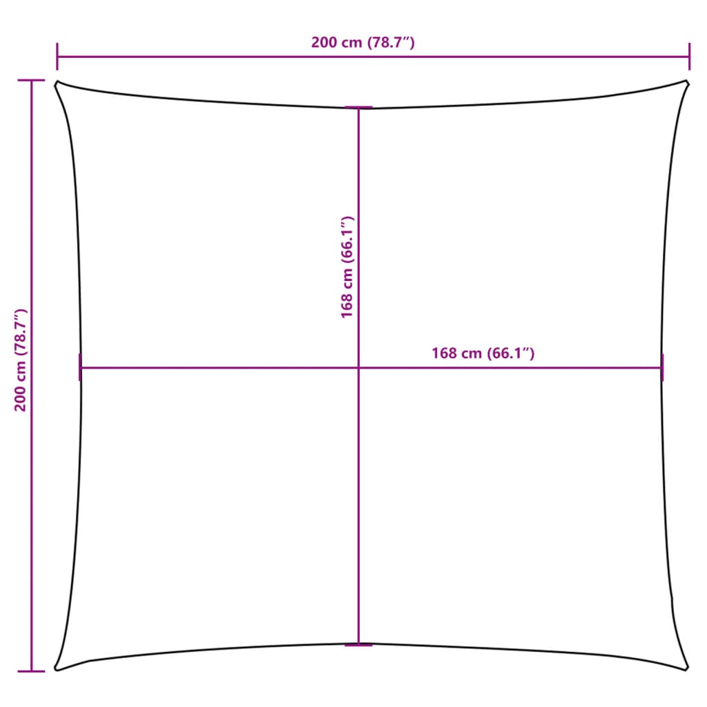 Sunshade Sail Oxford Fabric Square 2x2 m Taupe