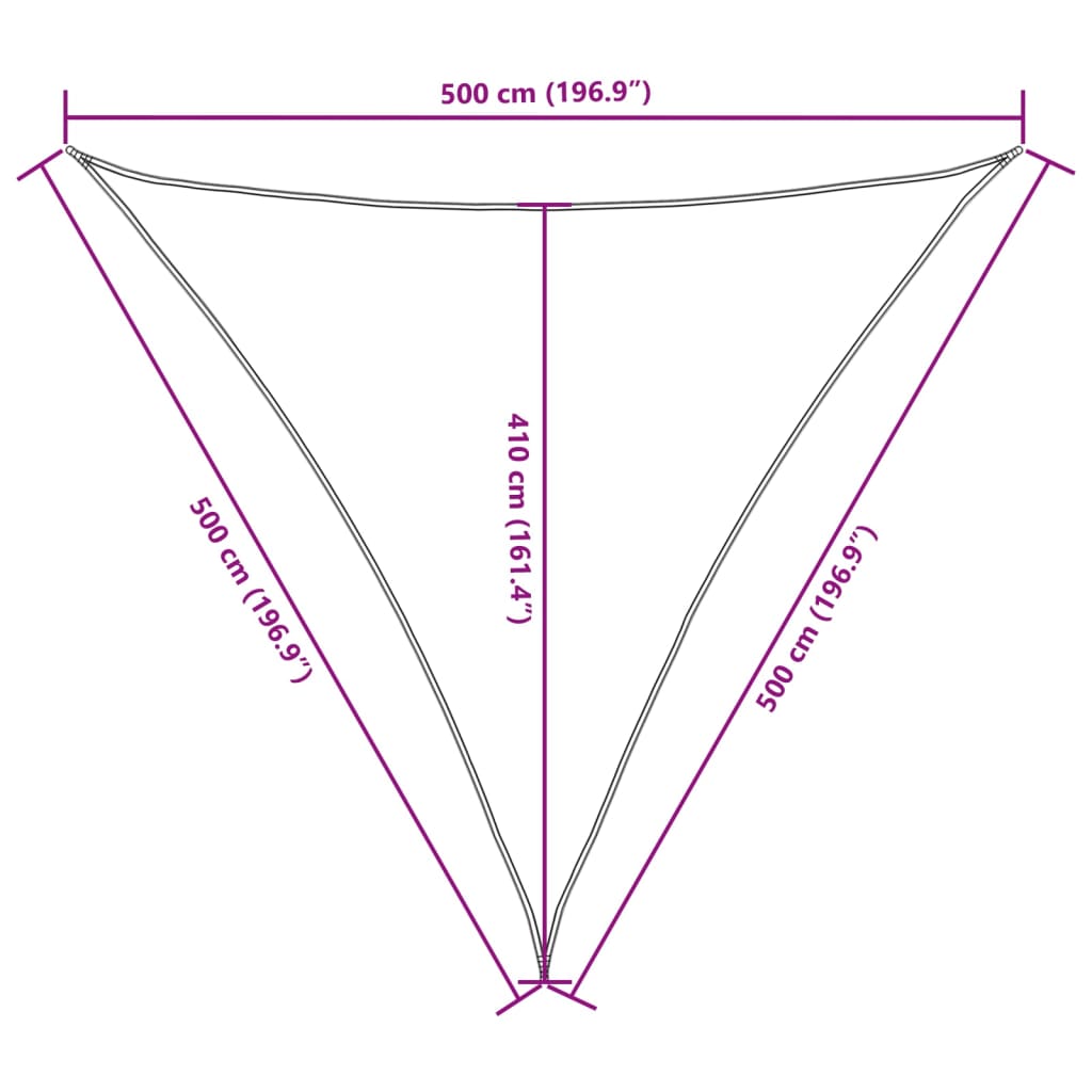 Sunshade Sail Oxford Fabric Triangular 5x5x5 m Taupe